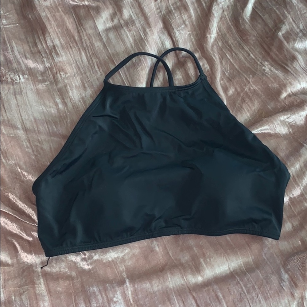 Barely worn black LA Hearts halter bikini top.